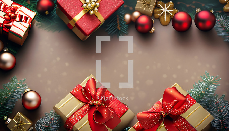 Christmas background Frame With Copy space 