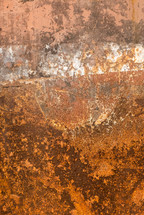 rusty surface background in orange, brown and white