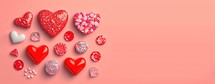 Valentine's Day Romance A Heart Diamond and Crystal Themed Banner and Background