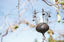 lantern hanging from a tree 