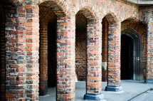 brick pillars and archways 
