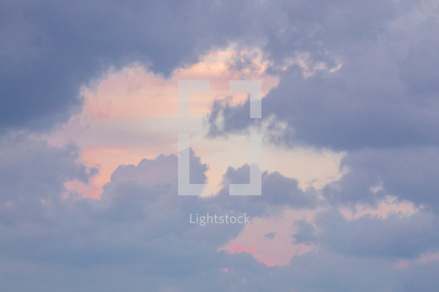 Sunset with a Pink Opening in Blue Clouds, Ireland