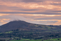 Pink and Orange Sky Over the Great Sugar Loaf, County Wicklow