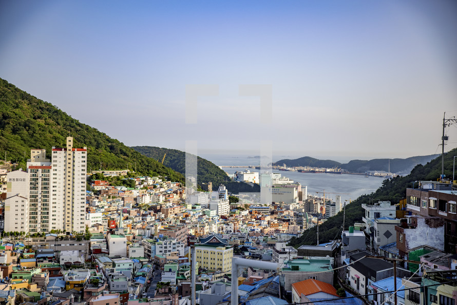 Cityscape of old Busan, Korea