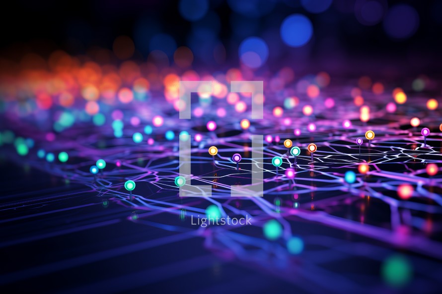 Abstract technology background. Network connection concept. 3D Rendering.
