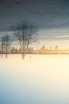 double exposure lake and snow scene 
