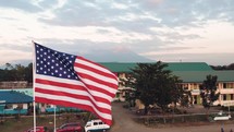 American flag flying at a faculty in the Philippines 