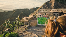 graffiti covered walls in Teneriffa, Spain 
