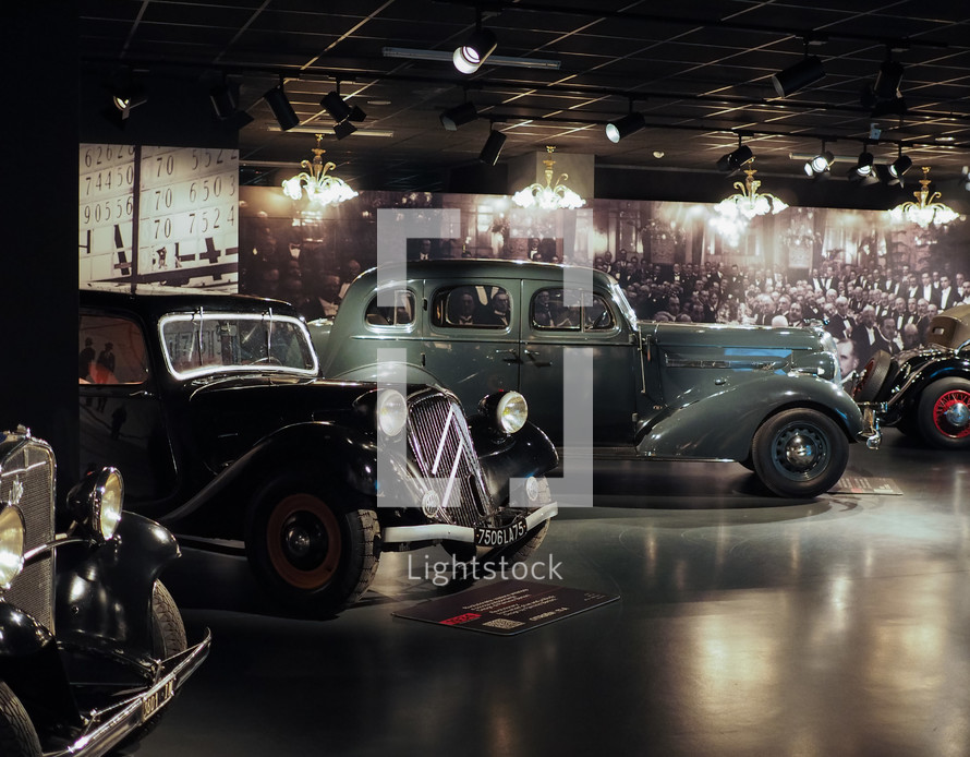 TURIN, ITALY - CIRCA JANUARY 2017: Vintage cars at Museo Nazionale dell Automobile (meaning National Automobile Museum car museum)