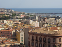 CAGLIARI, ITALY - CIRCA SEPTEMBER 2017: Aerial view of the city