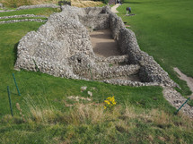 SALISBURY, UK - CIRCA SEPTEMBER 2016: Ruins of Old Sarum castle
