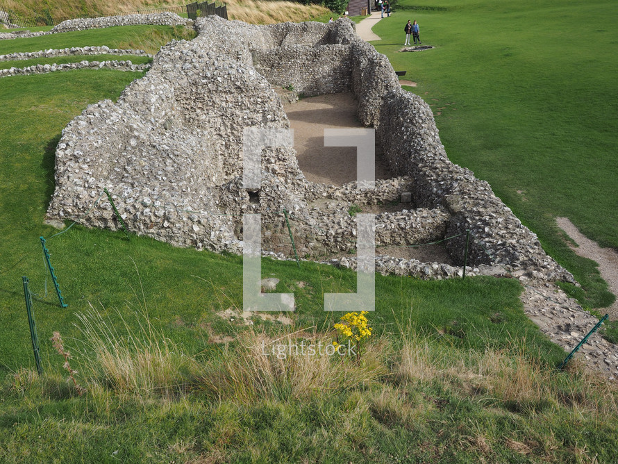 SALISBURY, UK - CIRCA SEPTEMBER 2016: Ruins of Old Sarum castle