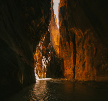 narrows in a canyon river 