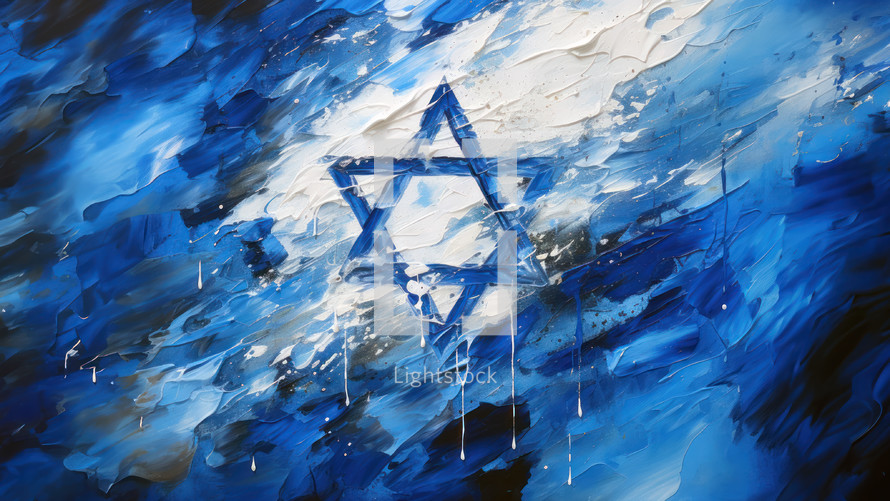 The Star of David - artistic painting on a canvas