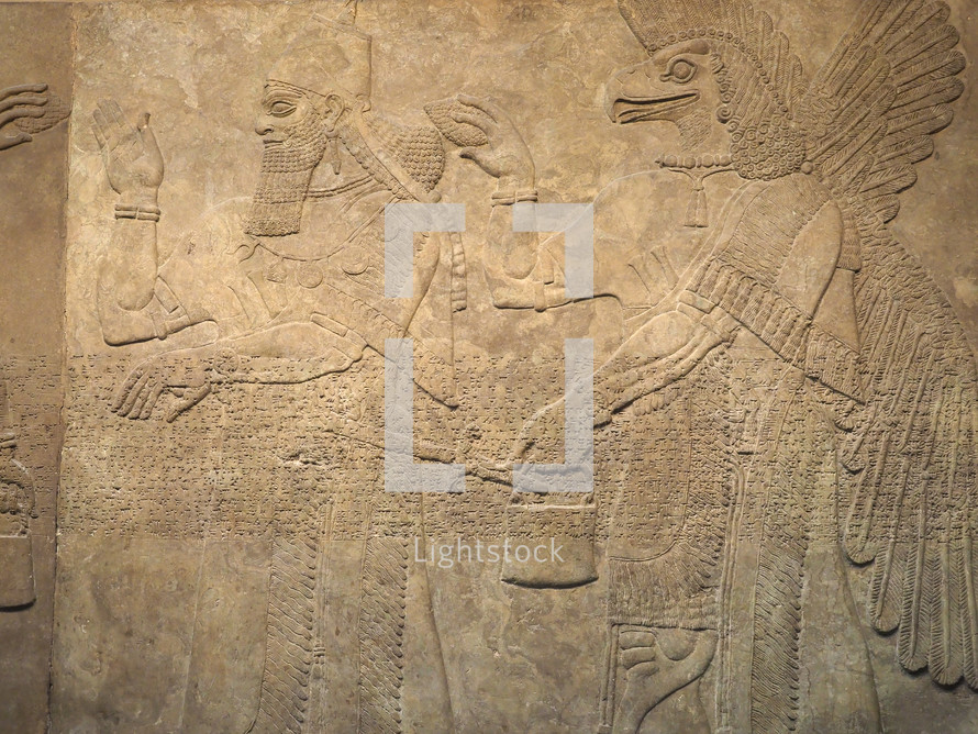 LONDON, UK - CIRCA SEPTEMBER 2019: Standard Inscription of Ashurnasirpal at the British Museum