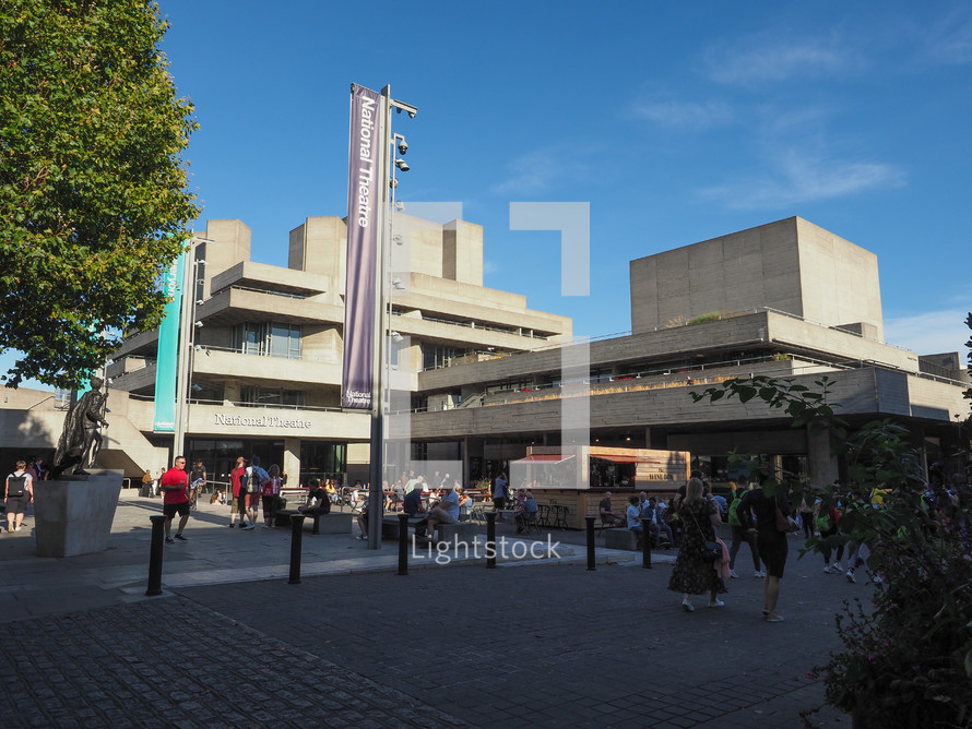 LONDON, UK - CIRCA SEPTEMBER 2019: The Royal National Theatre designed by Sir Denys Lasdun is a masterpiece of new brutalist architecture