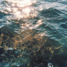 water of the ocean with sun shine