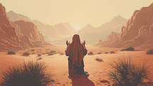praying alone in the desert