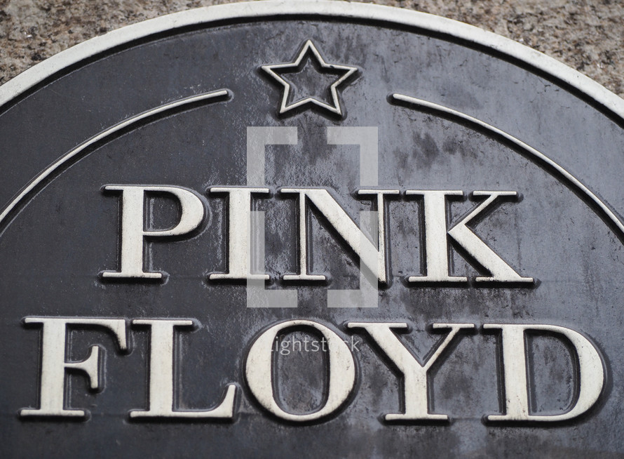 LONDON, UK - CIRCA SEPTEMBER 2019: Pink Floyd plaque at Regent Street Polytechnic where they studied and formed the band