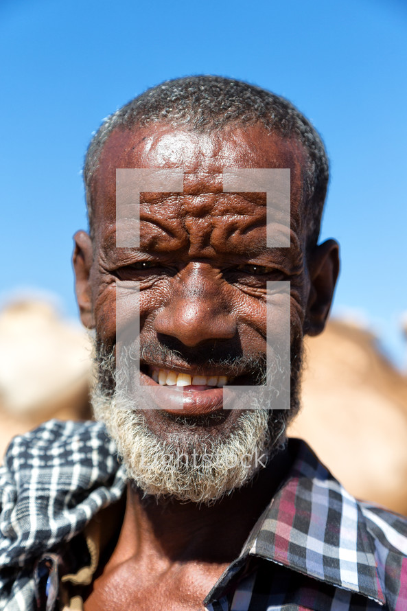 face of an elderly man in Ethiopia 