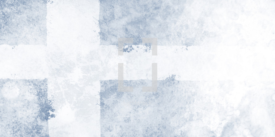 white cross with rough blue and white textures