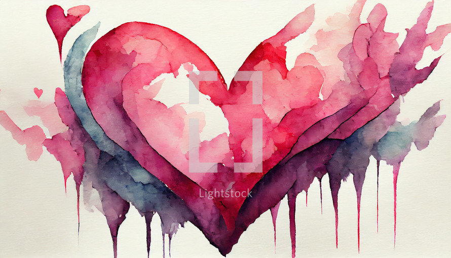 Water Color Heart 