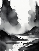 Black and White Water Color Background