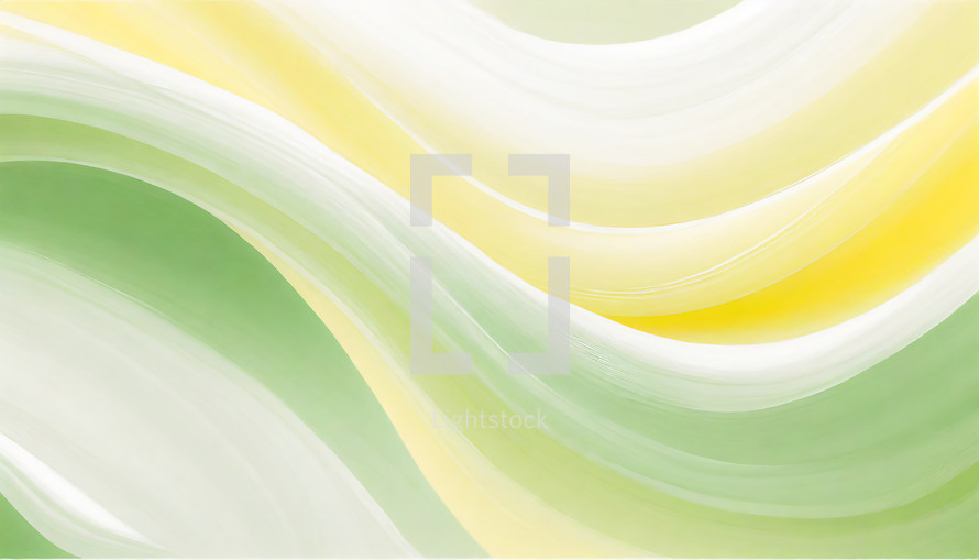 sweeping curves of white, green and yellow 