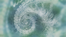 blue green fractal swirl with soft edges abstract background