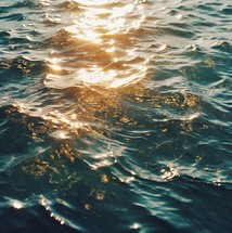 water of the ocean with sun shine