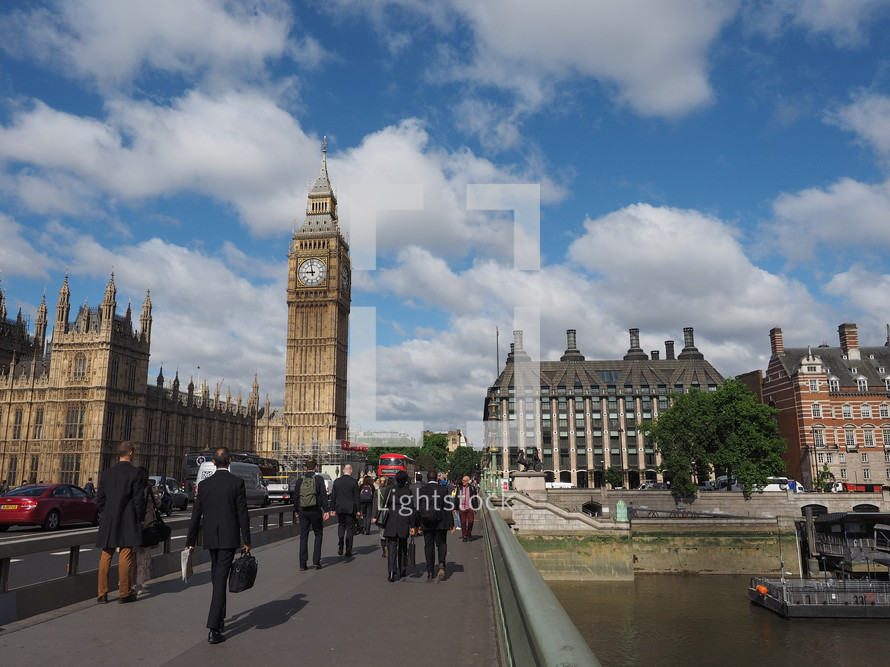 LONDON, UK - CIRCA JUNE 2017: Houses of Parliament aka Westminster Palace seen from Westminster Bridge