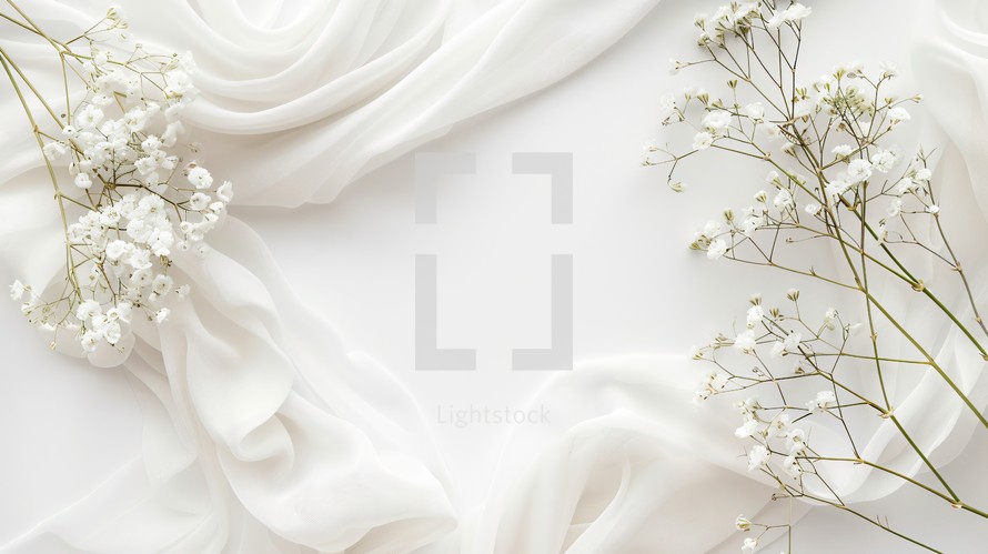White Natural Flowers With Copy Space 
