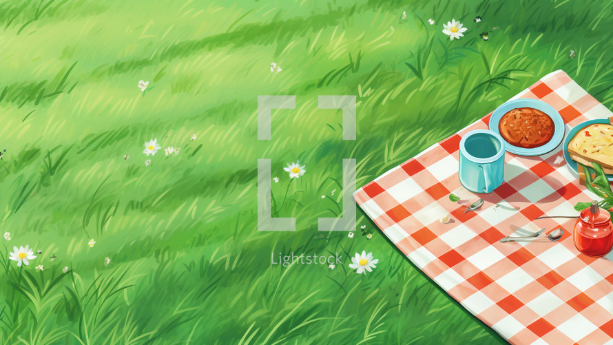 Illustration of a picnic