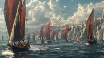 Sailing Competition In Open Sea 