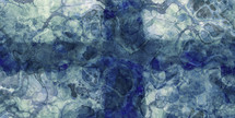 cross with marbling and polygons in blue and gray