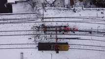 Railroad construction in winter