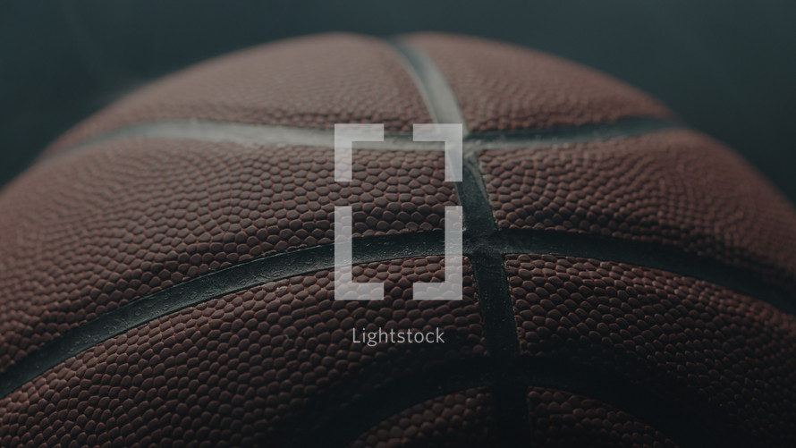 Dramatic, cinematic macro texture shots of a basketball