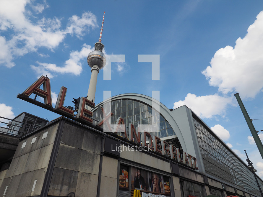 BERLIN, GERMANY - CIRCA JUNE 2016: Alexanderplatz square with Fernsehturm (meaning TV tower)
