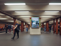 BERLIN, GERMANY - CIRCA JUNE 2019: People in Alexanderplatz underground station