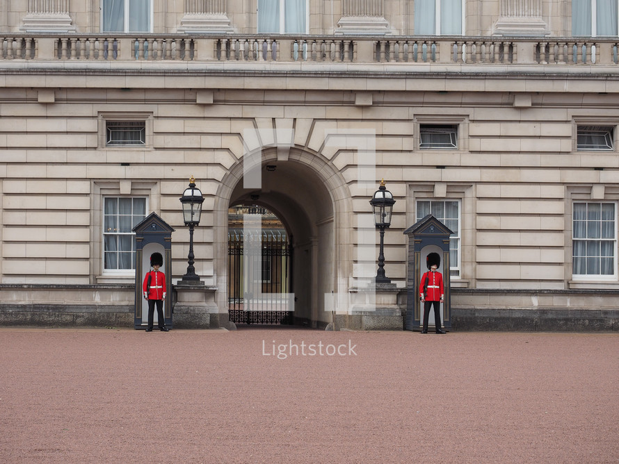 LONDON, UK - CIRCA JUNE 2017: The Guard at Buckingham Palace royal palace