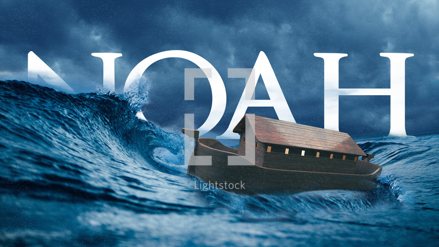 Noah's Ark in a stormy sea 