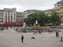 LONDON, UK - CIRCA JUNE 2017: People in Trafalgar Square
