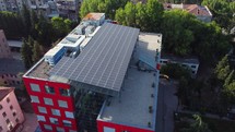 Building with solar panels
