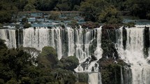 Spectacular Waterfalls In The World - Iguazu Falls In Argentina - Brazil Border, South America. Aerial Shot