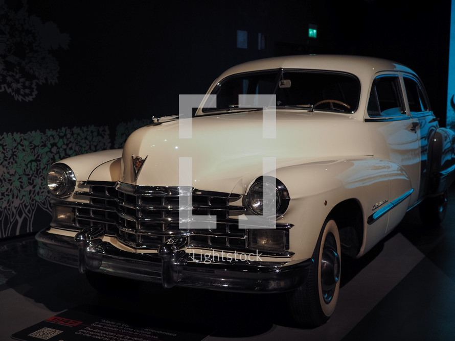 TURIN, ITALY - CIRCA JANUARY 2017: Vintage Cadillac 62 car at Museo Nazionale dell Automobile (meaning National Automobile Museum car museum)