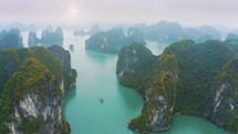Vietnam Ha Long Bay Aerial View: Stunning Ocean Scenery