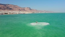 Salt Island Dead Sea Israel Holy Land Drone Aerial Flight