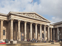 LONDON, UK - SEPTEMBER 28, 2015: Tourists visiting the British Museum