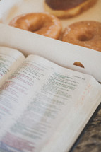 Bible and donuts 