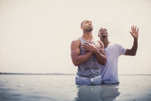 Baptism in the ocean.